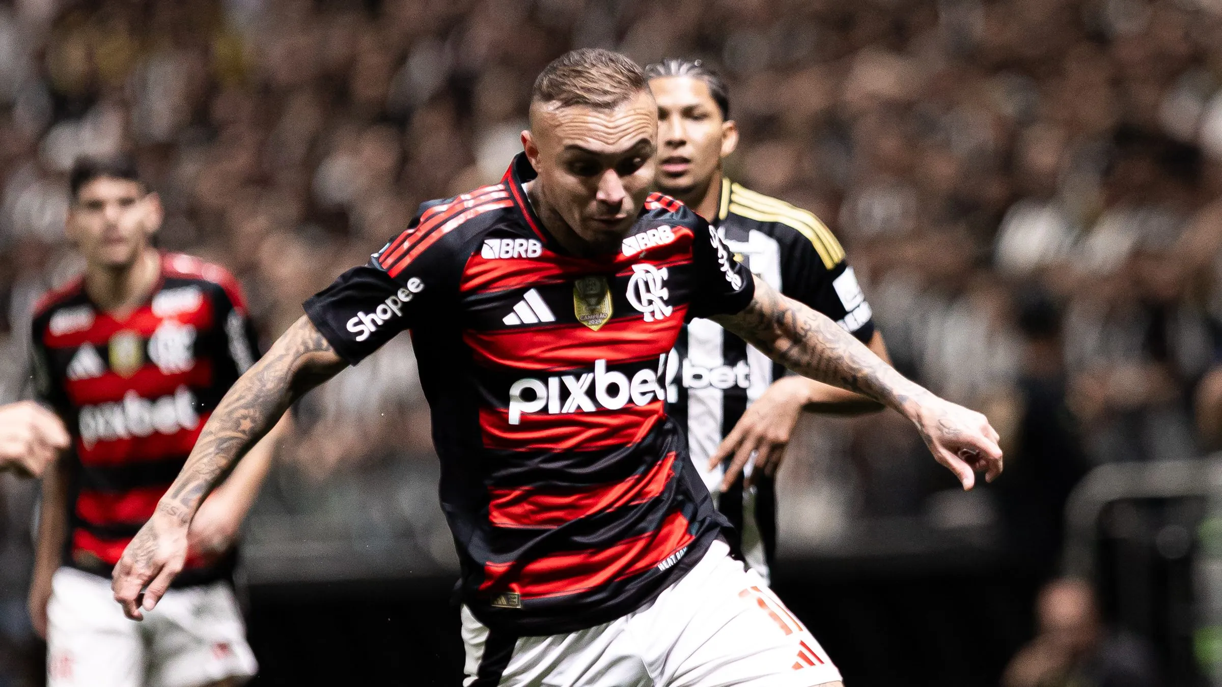 MG – BELO HORIZONTE – 06/08/2025 – COPA DO BRASIL 2025, ATLETICO-MG X FLAMENGO –  Cebolinha jogador do Flamengo durante partida contra o Atletico-MG no estadio Arena MRV pelo campeonato Copa Do Brasil 2025. Foto: Mateus Dutra/AGIF
