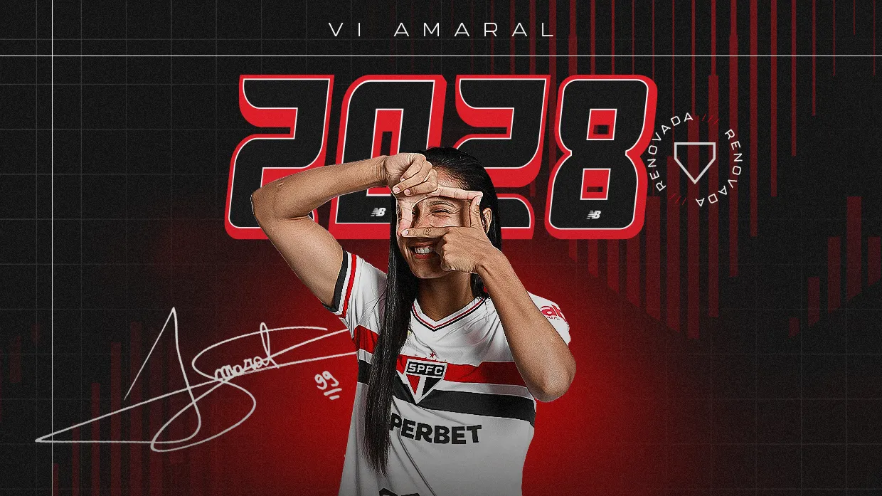 Anúncio de Vi Amaral pelo São Paulo