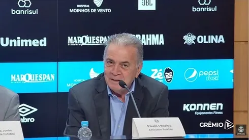 Paulo Pelaipe, diretor executivo do Grêmio em entrevista coletiva (Foto: Divulgação / GFBPA)