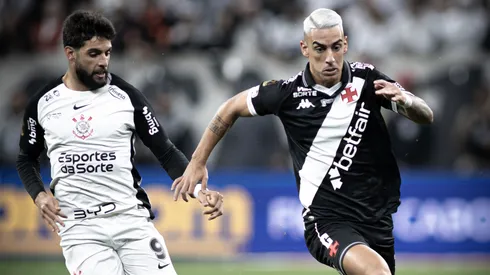 Yuri Alberto e Puma Rodríguez no jogo de ida da decisão em Itaquera