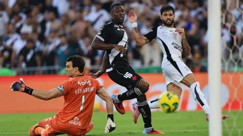 Leo Jardim durante gol do Corinthians.(Photo by Buda Mendes/Getty Images)