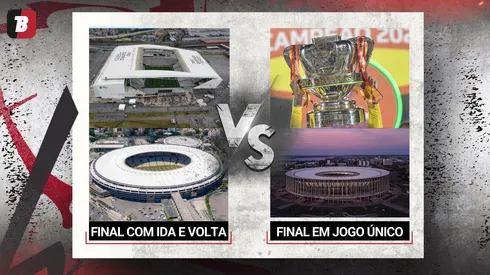 Enquete sobre a final da Copa do Brasil. Fotos: Ricardo Moreira, Buda Mendes e Pedro Vilela (Getty Images) e Thiago Ribeiro/AGIF