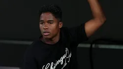 Endrick do Real Madrid no Estádio Santiago Bernabéu durante partida da equipe