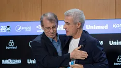 Odorico Roman ao lado do técnico Luís Castro.