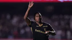 SP - SAO PAULO - 19/08/2025 - COPA LIBERTADORES 2025, SAO PAULO X ATLETICO NACIONAL - Alfredo Morelos jogador do Atletico Nacional comemora gol marcado de penalti em decisao durante partida contra o Sao Paulo no estadio Morumbi pelo campeonato Copa Libertadores 2025. Foto: Ettore Chiereguini/AGIF