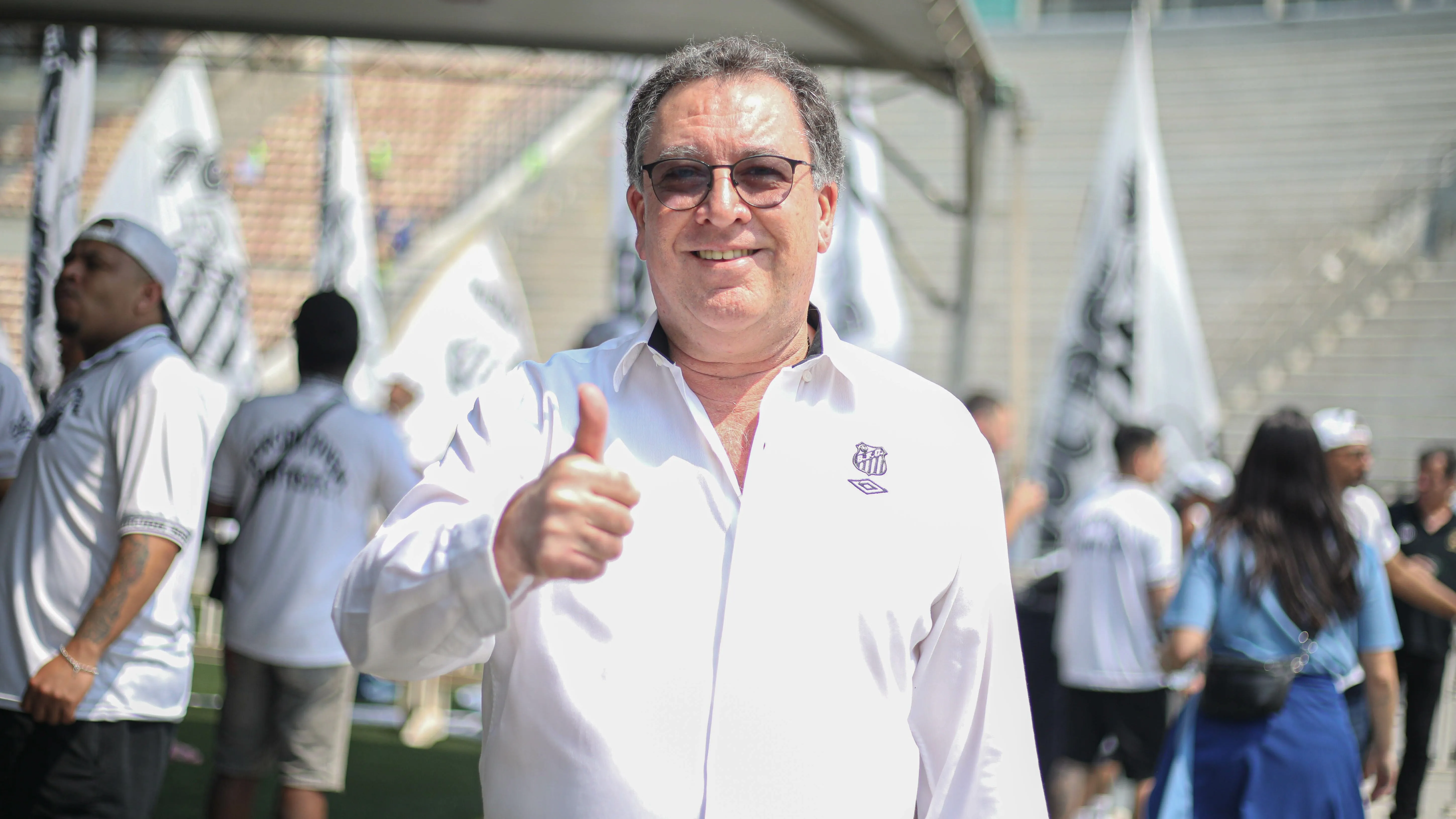 Marcelo Teixeira durante evento do Santos