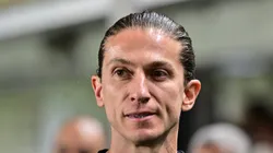 Filipe Luis, técnico do Flamengo, durante partida contra o Sao Paulo no estadio Vila Belmiro pelo campeonato Brasileiro A 2025. Foto: Jota Erre/AGIF