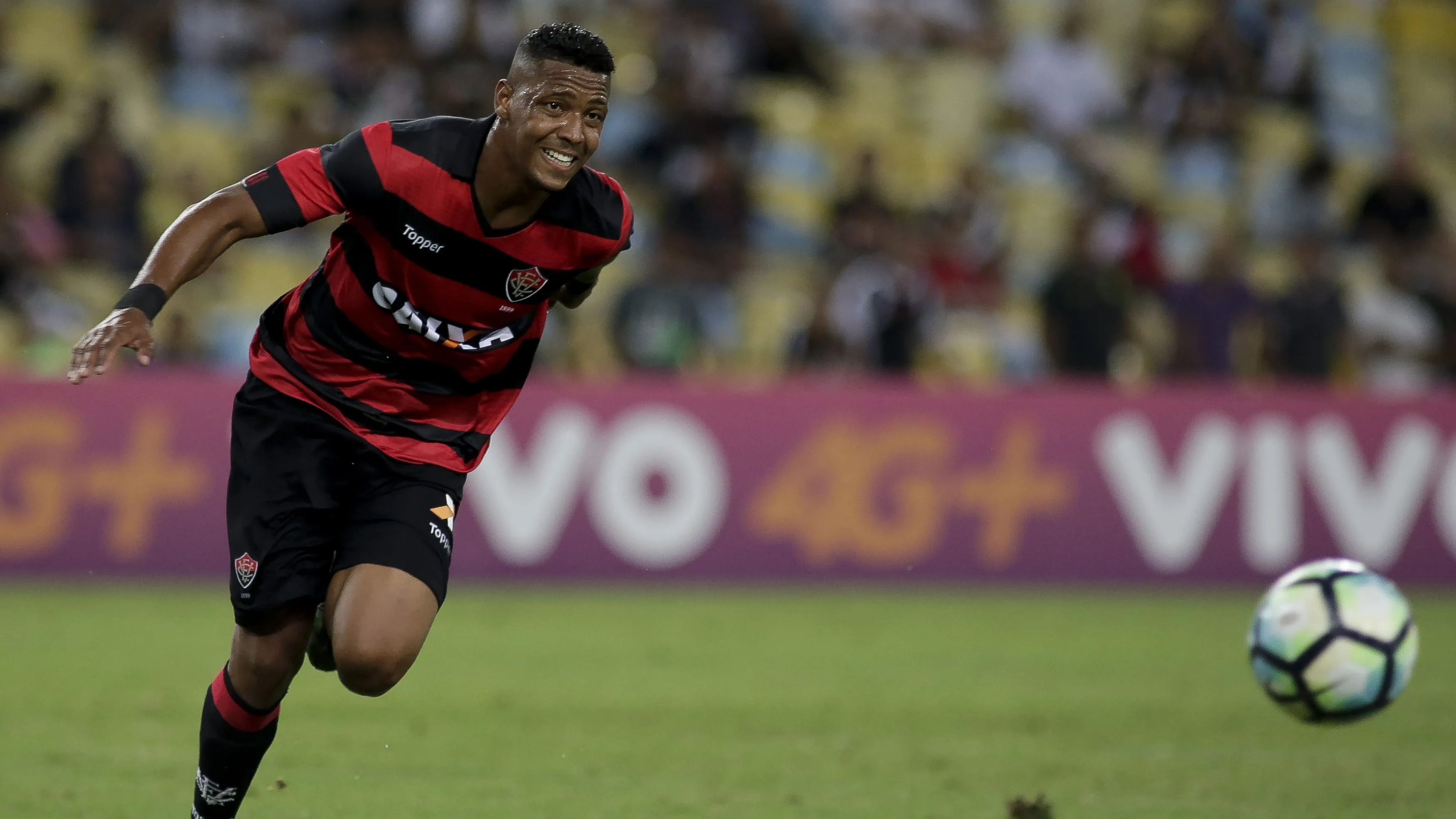David quando atuava pelo Vitória em 2017. Foto: Luciano Belford/AGIF
