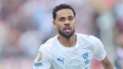 ORLANDO, FLORIDA - JULY 04: Renan Lodi #6 of Al Hilal reacts during the FIFA Club World Cup 2025 quarter final match between Fluminense FC and Al Hilal at Camping World Stadium on July 04, 2025 in Orlando, Florida. (Photo by Alex Grimm/Getty Images)