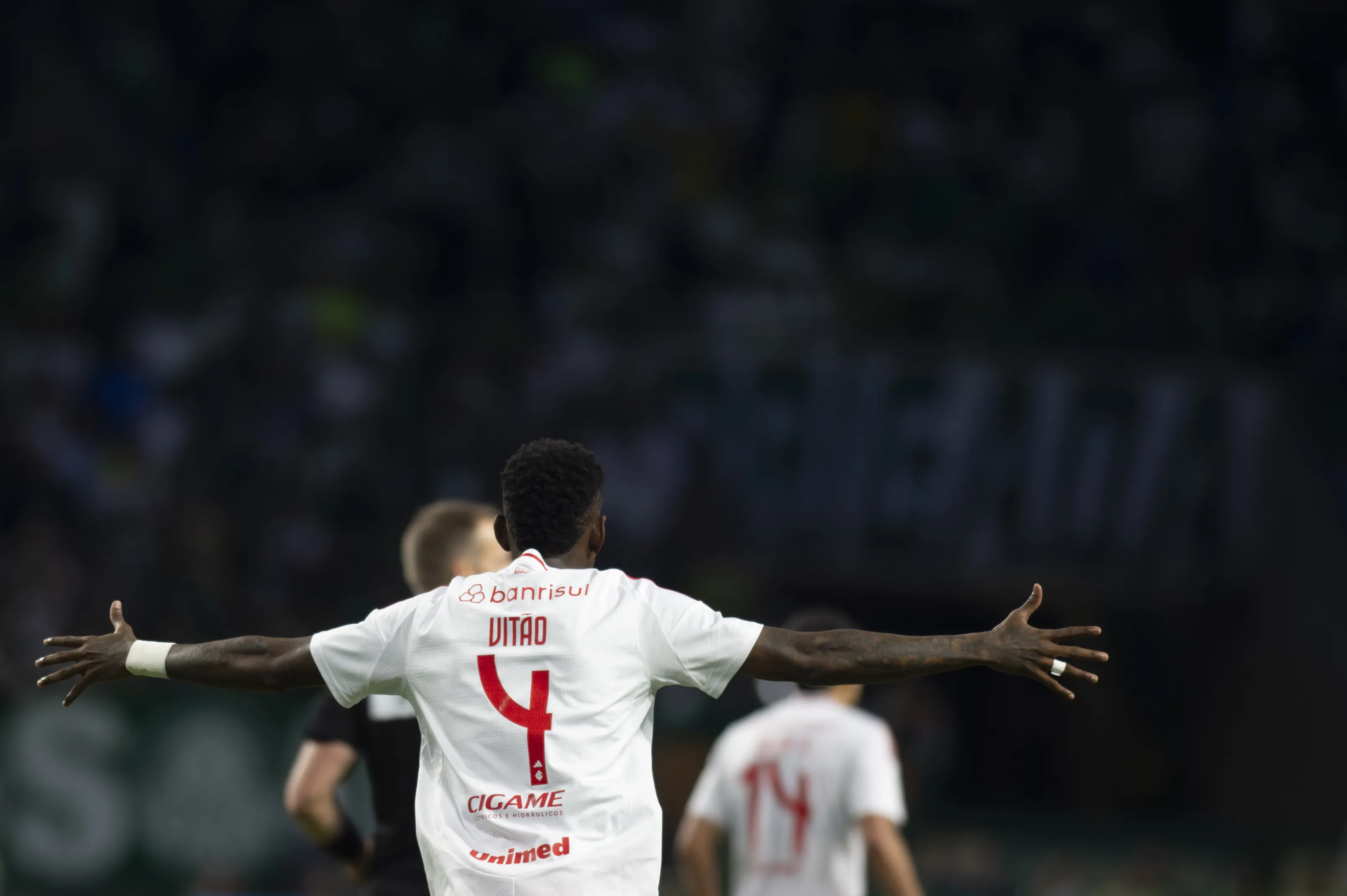 Vitao jogador do Internacional durante partida contra o Palmeiras no estadio Arena Allianz Parque pelo campeonato Brasileiro A 2025. Foto: Anderson Romao/AGIF