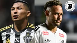 Rony e Neymar podem ser companheiros no Santos em 2026 - Fotos: Gilson Lobo/AGIF e Jota Erre/AGIF