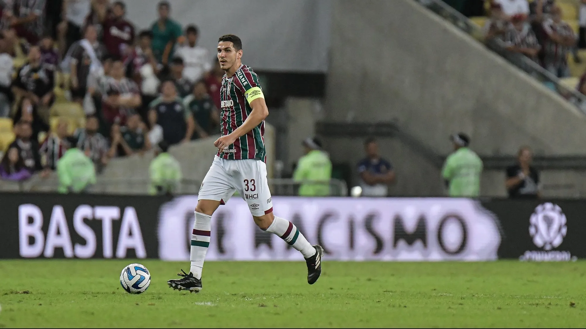 Nino jogador do Fluminense durante partida contra o Argentinos Juniors no estadio Maracanã pelo campeonato Libertadores 2023. Foto: Thiago Ribeiro/AGIF
