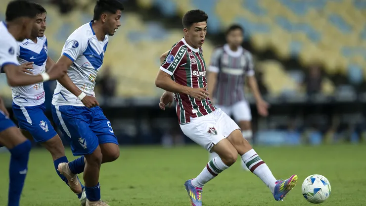 Lezcano, jogador do Fluminense, durante partida contra o San Jose no estadio Maracana pelo campeonato Copa Sul-americana 2025. Foto: Jorge Rodrigues/AGIF