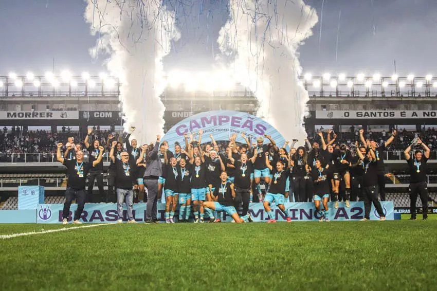 Sereias conquistaram a Série A2 de 2025. Foto: Reinaldo Campos/Santos FC