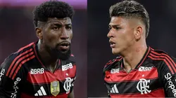 Emerson Royal e Jorge Carrascal. Fotos: Thiago Ribeiro/AGIF