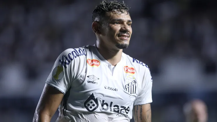Tiquinho Soares em ação pelo Santos na Vila Belmiro - Foto: Reinaldo Campos/AGIF