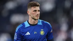RIYADH, SAUDI ARABIA - APRIL 04: Bento of Al Nassr looks on during the warm up prior to the Saudi Pro League match between Al Hilal v Al Nassr in the Kingdom Arena on April 04, 2025 in Riyadh, Saudi Arabia. (Photo by Yasser Bakhsh/Getty Images)