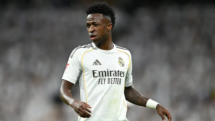 Vinicius Junior, do Real Madrid durante partida contra o Real Betis no Santiago Bernabeu