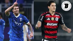 Marcos Leonardo e Pedro viveram momentos diferentes em 2025 - Fotos: Abdullah Ahmed/Getty Images e Jorge Rodrigues/AGIF