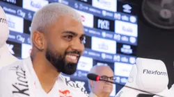 Gabriel, atacante do Santos em coletiva de apresentação (Foto: Raul Baretta/ Santos FC)