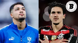Marcos Leonardo e Pedro. Fotos: Yasser Bakhsh/Getty Images e Thiago Ribeiro/AGIF
