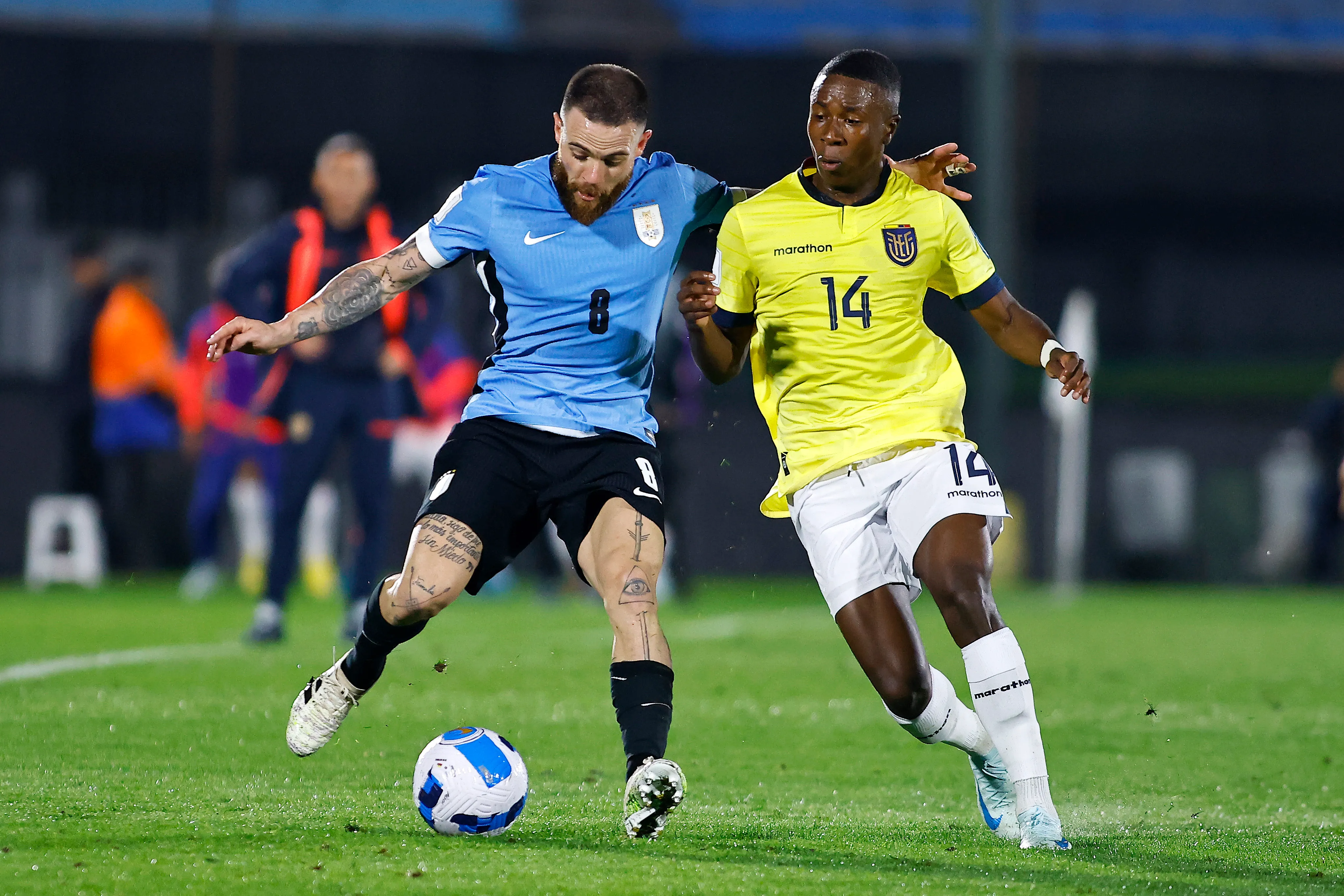 Alan Minda é presença constante nas convocações da Seleção Equatoriana, que está garantida na Copa do Mundo – Foto: Ernesto Ryan/Getty Images