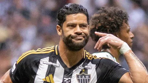 Hulk jogador do Atletico-MG comemora seu gol durante partida contra o Vasco no estadio Arena MRV pelo campeonato Brasileiro A 2025. Foto: Fernando Moreno/AGIF