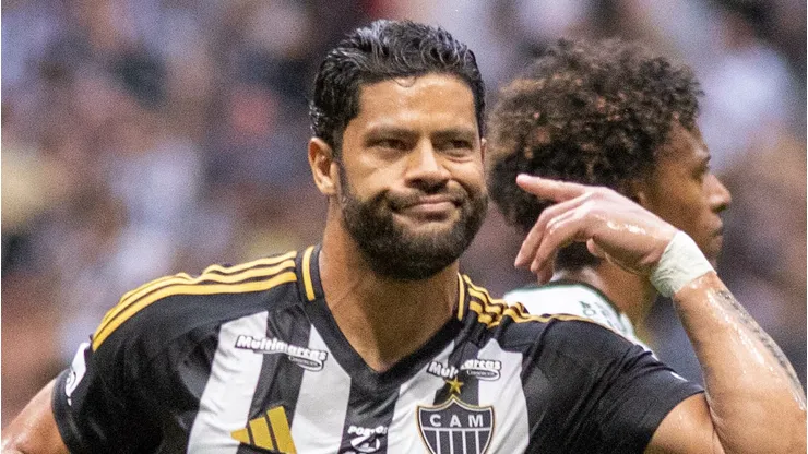 Hulk jogador do Atletico-MG comemora seu gol durante partida contra o Vasco no estadio Arena MRV pelo campeonato Brasileiro A 2025. Foto: Fernando Moreno/AGIF