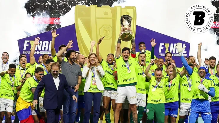 Palmeiras comemora o título de campeão paulista em 2024. Foto: Fabio Menotti/Palmeiras