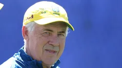 Ancelotti durante treino do Brasil na Granja Comary.