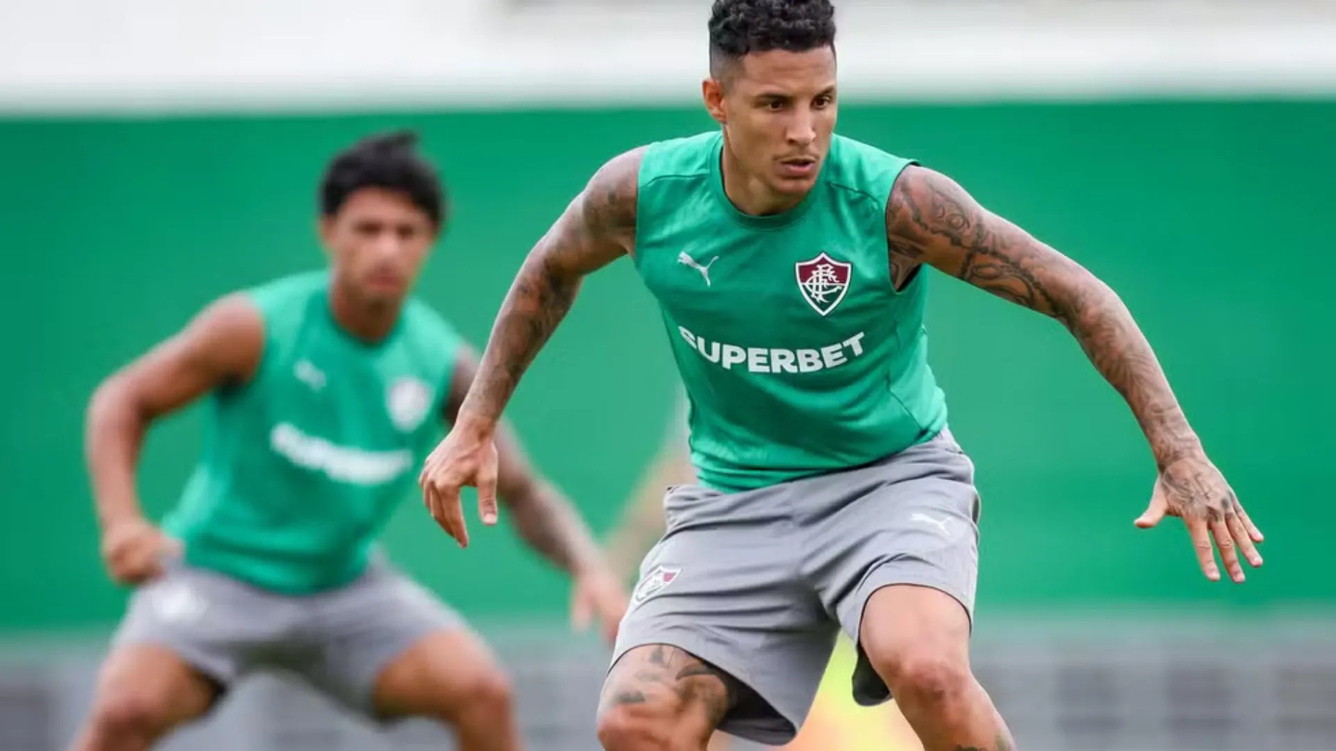 Guilherme Arana durante treino no Fluminense — Foto: Marcelo Gonçalves / Fluminense FC