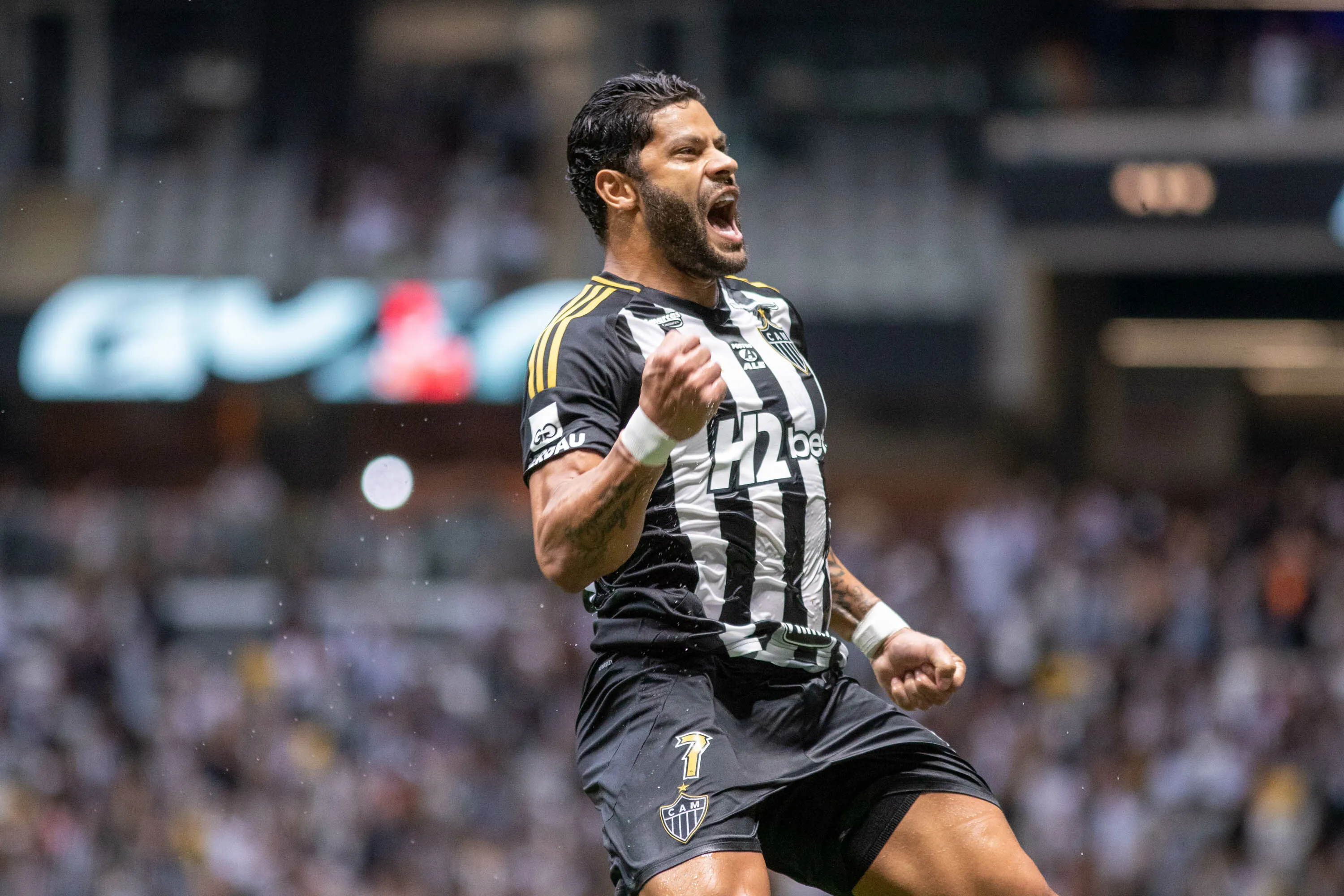 MG – BELO HORIZONTE – 07/12/2025 – BRASILEIRO A 2025, ATLETICO-MG X VASCO – Hulk jogador do Atletico-MG comemora seu gol durante partida contra o Vasco no estadio Arena MRV pelo campeonato Brasileiro A 2025. Foto: Fernando Moreno/AGIF
