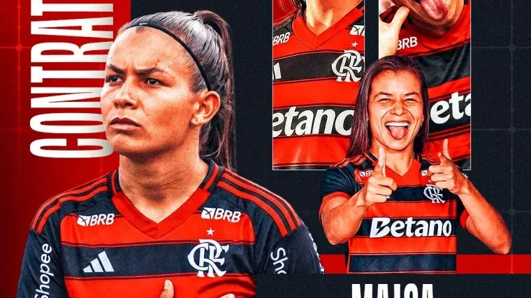 Anúncio da contratação da lateral Maísa pelo Flamengo