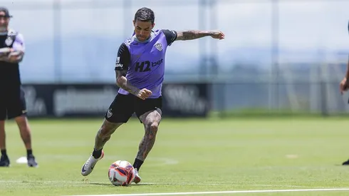 Dudu durante treino pelo Atlético-MG. Foto: Pedro Souza/Atlético-MG