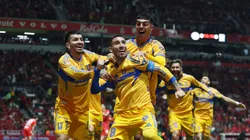 Juan Brunetta comemora gol em jogo do Tigres. Photo by Agustin Cuevas/Getty Images