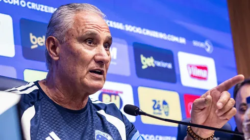 Tite durante sua apresentação no Cruzeiro. Foto: Gustavo Aleixo/Cruzeiro