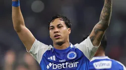 Kaio Jorge jogador do Cruzeiro comemora seu gol durante partida contra o Corinthians no estadio Mineirao pelo campeonato Brasileiro A 2025. Foto: Gilson Lobo/AGIF