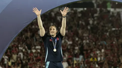 Bruno Pivetti comemora conquista do Intercontinental sub-20. Fotos: Gilvan de Souza/Flamengo