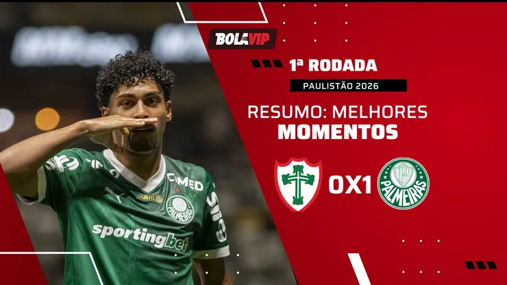 Com gol de Luighi, Palmeiras vence a Portuguesa e estreia com o pé direito no Paulistão 2026 - Foto: Fernando Moreno/AGIF