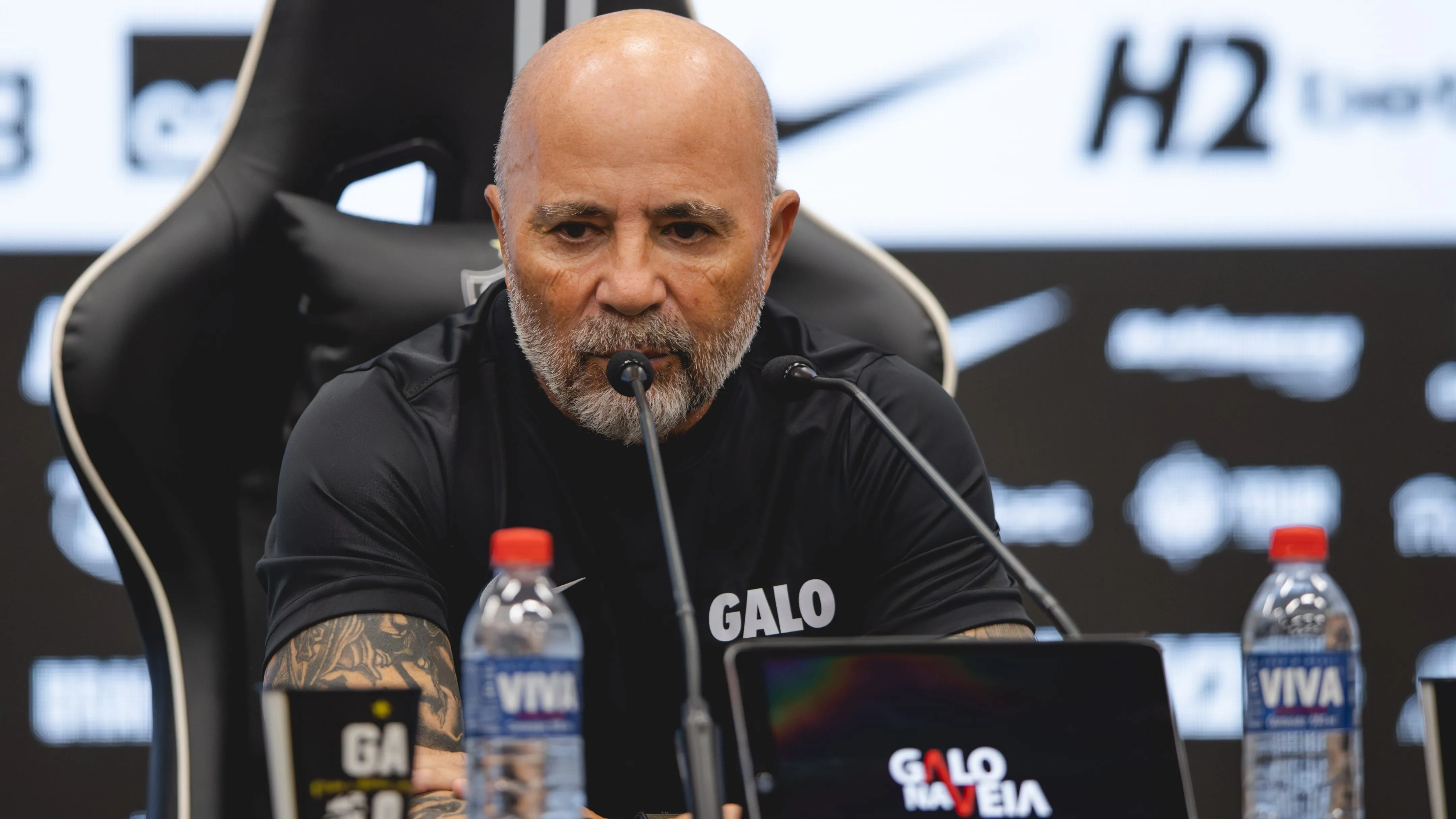 Sampaoli. Foto: Pedro Souza/Atlético