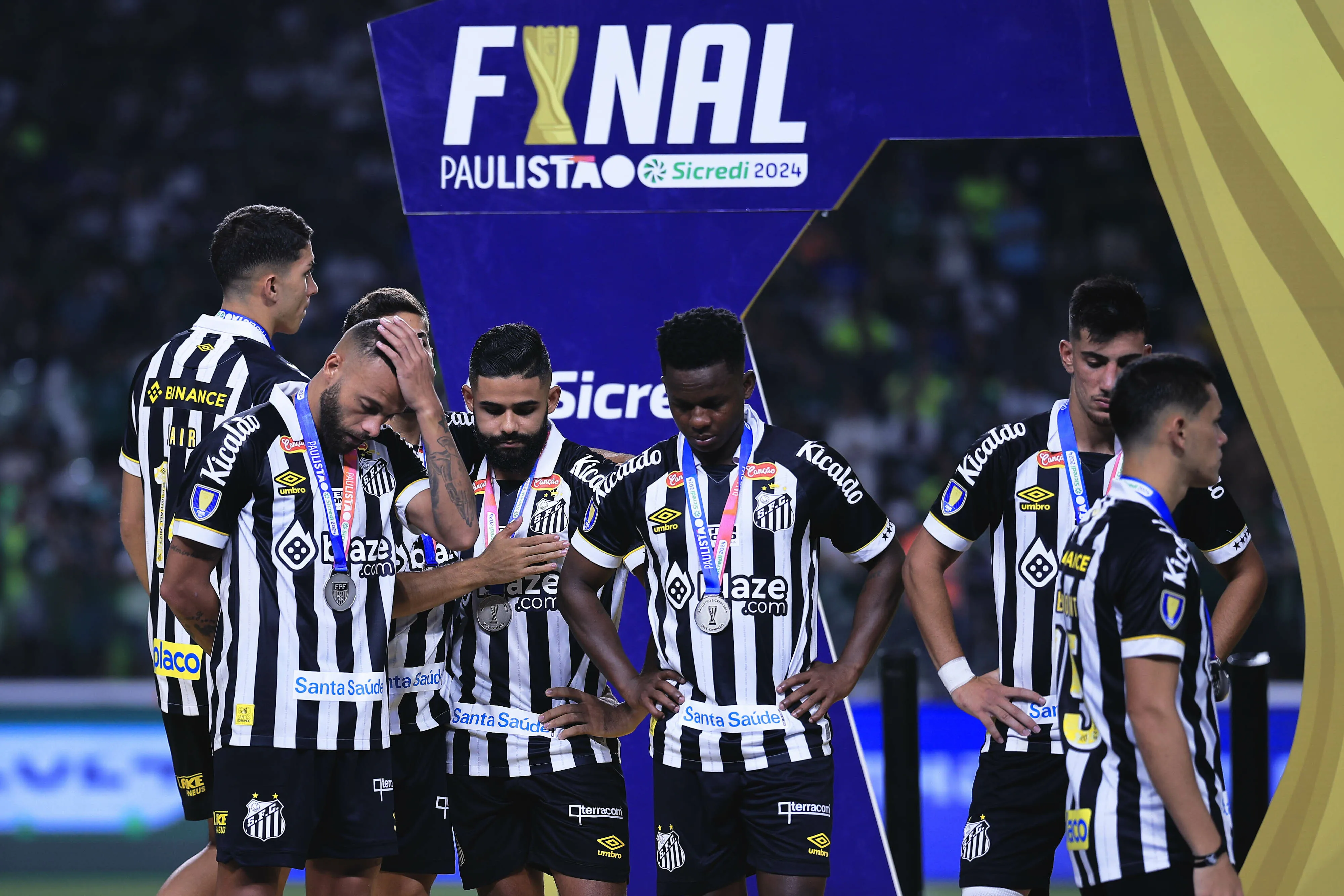 Santos foi vice-campeão no Allianz Parque, no Paulistão de 2024. Foto: Ettore Chiereguini/AGIF