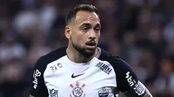 Maycon jogador do Corinthians durante partida contra o Palmeiras no estadio Arena Corinthians pelo campeonato Brasileiro A 2025. Foto: Marcello Zambrana/AGIF