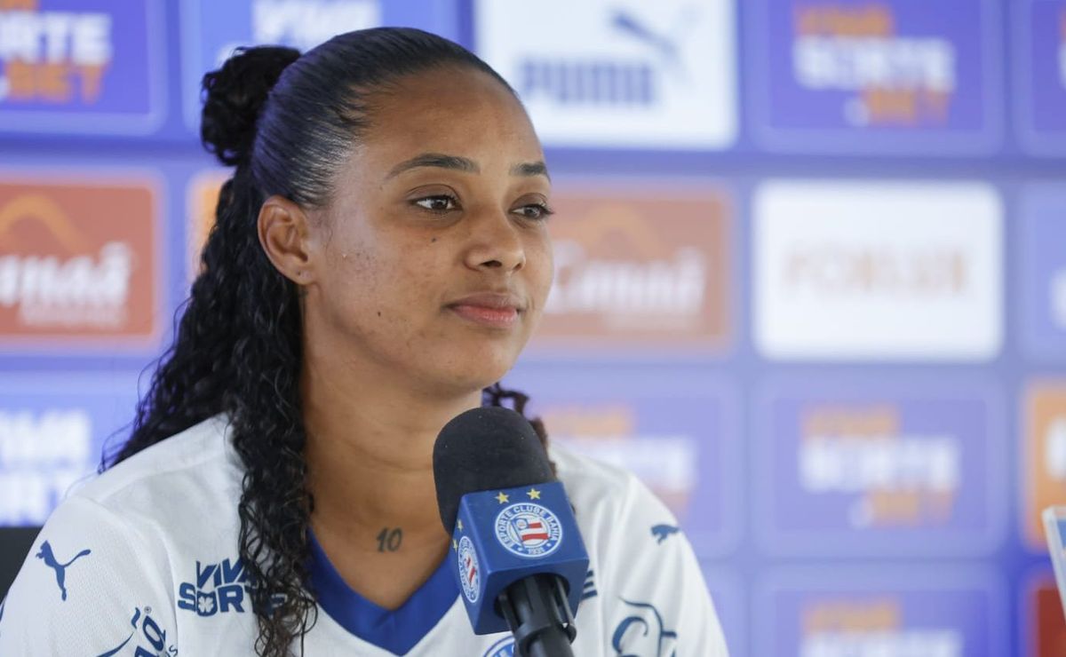 Atacante Taty Sena explica escolha pelo Bahia e fala sobre características em campo: “Sempre tentando ajudar”