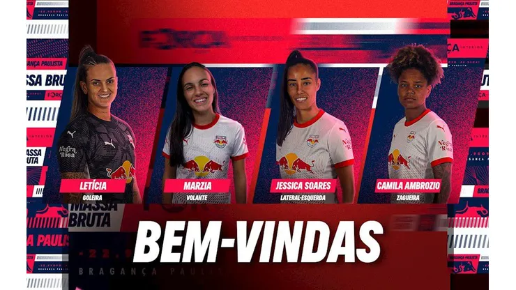 Anúncio dos novos reforços do Massa Bruta. Foto: Lucas Zenatti/RedBull Bragantino