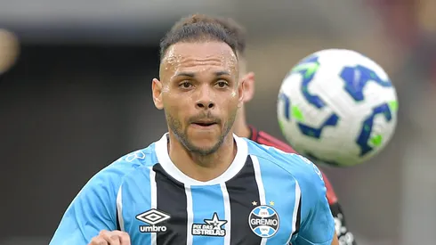 Braithwaite jogador do Gremio durante partida contra o Flamengo no estadio Maracana pelo campeonato Brasileiro A 2025. Foto: Thiago Ribeiro/AGIF