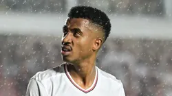 Marcos Antonio jogador do Sao Paulo durante partida contra o Internacional no estadio Vila Belmiro pelo campeonato Brasileiro A 2025. Foto: Jota Erre/AGIF
