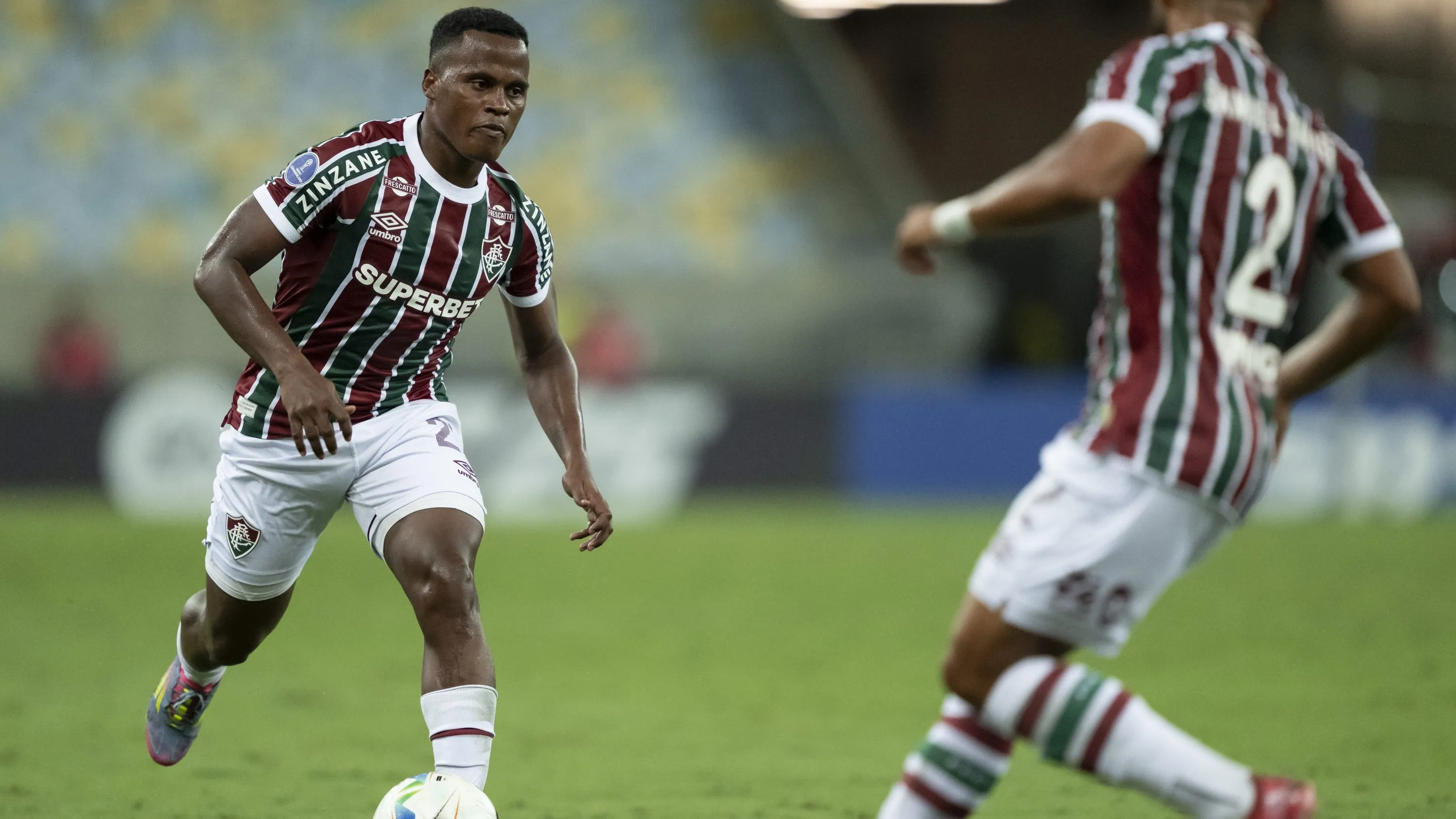 RJ – RIO DE JANEIRO – 14/05/2025 – COPA SUL-AMERICANA 2025, FLUMINENSE X UNION ESPANOLA – Jhon Arias jogador do Fluminense durante partida contra o Union Espanola no estadio Maracana pelo campeonato Copa Sul-americana 2025. Foto: Jorge Rodrigues/AGIF