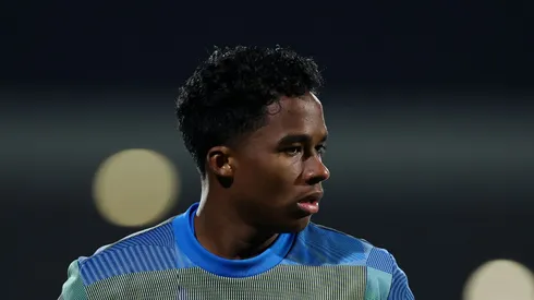 Endrick estreia pelo Lyon, marca gol e projeta sonho da Copa do Mundo — Foto Florencia Tan JunGetty Images