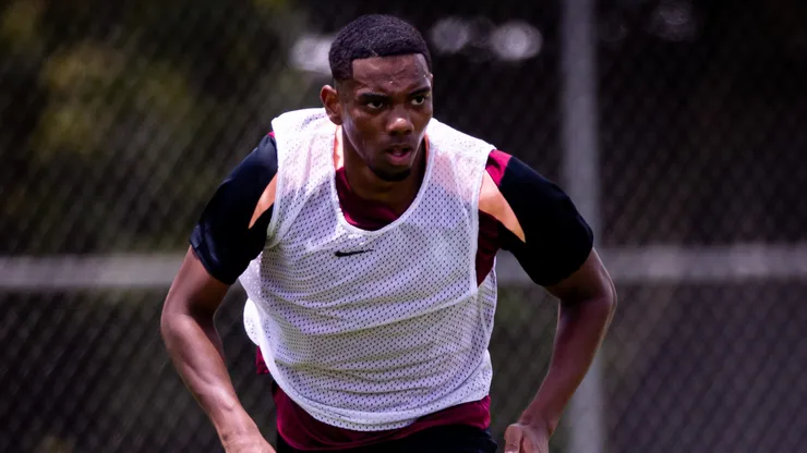 André em treino no CT Joaquim Grava. A cria ganha espaço na equipe de Dorival Júnior - Foto: Agência Corinthians - Rodrigo Coca