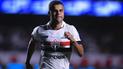 Alisson, jogador do São Paulo, comemora seu gol durante partida contra o Palmeiras no estadio Morumbi pelo campeonato Paulista 2024. Foto: Ettore Chiereguini/AGIF